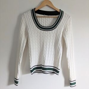 Retro Preppy Tennis Sweater